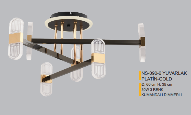 RANA 090-6 PLAFONYER MODERN LEDLİ AVİZE