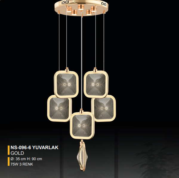 RANA 096-6 GOLD SARKIT LEDLİ AVİZE