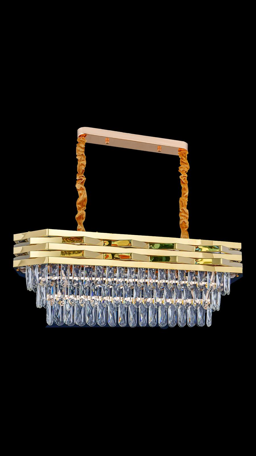 RANA 0102-YEMEK MASASI GOLD KRİSTAL AVİZE